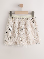 Cream Fluffy Sequin Skirt (3-16yrs) - Image 4 of 4