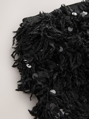 Black Fluffy Sequin Skirt (3-16yrs) - Image 1 of 4