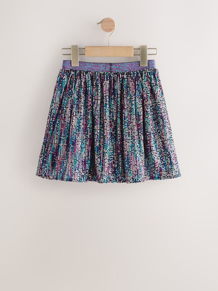 Blue Rainbow Sequin Skirt (3-16yrs) - Image 2 of 4