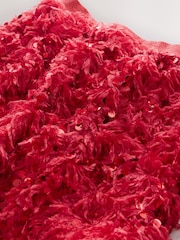 Red Fluffy Sequin Skirt (3-16yrs) - Image 2 of 4