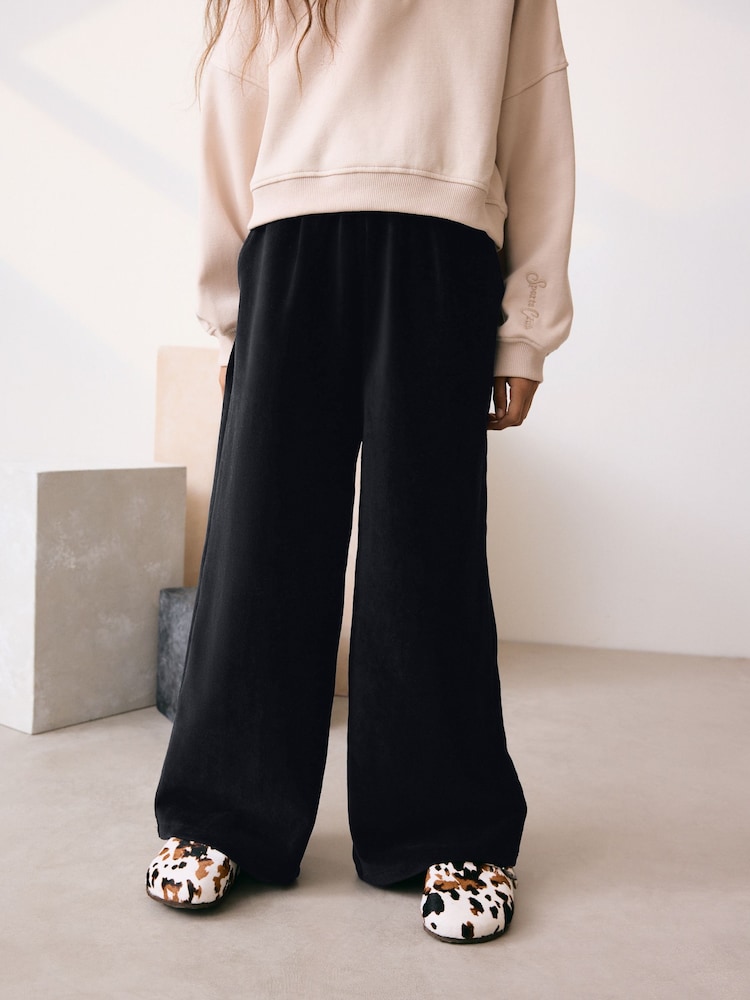 Black Cord Wide Leg Trousers (3-16yrs) - Image 1 of 8