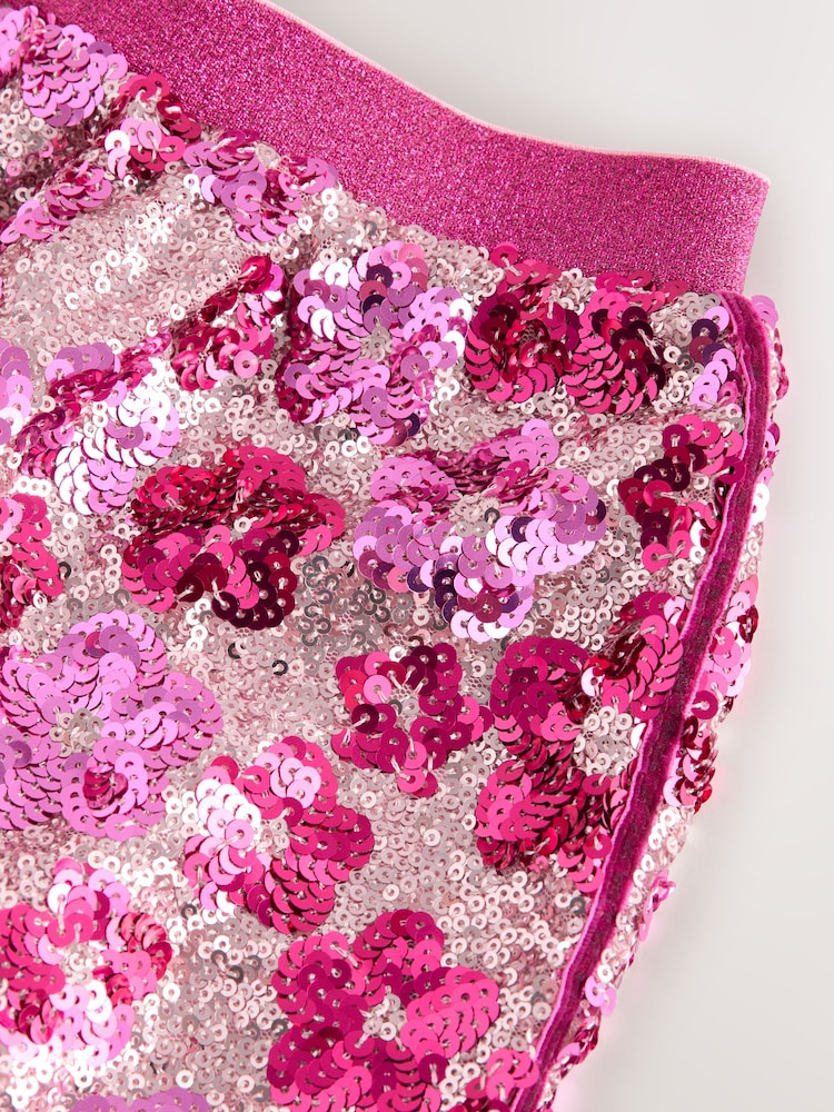 Pink Flower Sequin Skirt (3-16yrs) - Image 8 of 8 Pink Flower Sequin Skirt (3-16yrs) - Image 8 of 8