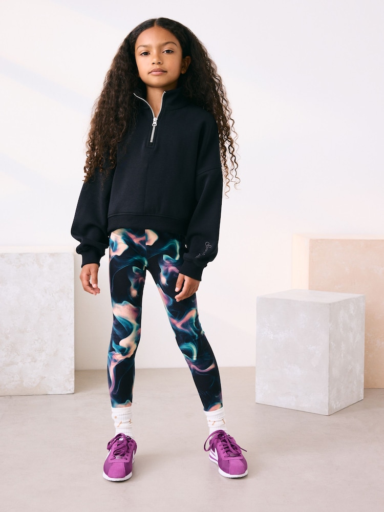 Black/Purple Swirl Leggings (3-16yrs) - Image 3 of 3