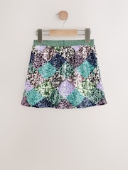 Green/Lilac Check Sequin Skirt (3-16yrs) - Image 2 of 4