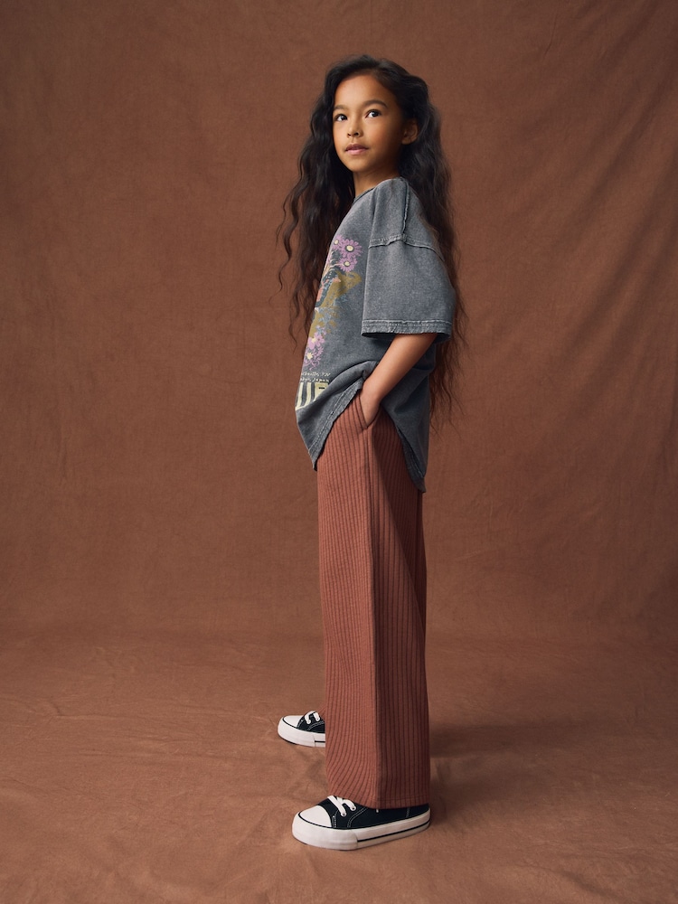 Chocolate Brown Pinstripe Trousers (3-16yrs) - Image 2 of 9 Chocolate Brown Pinstripe Trousers (3-16yrs) - Image 2 of 9