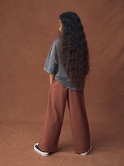 Chocolate Brown Pinstripe Trousers (3-16yrs) - Image 4 of 9