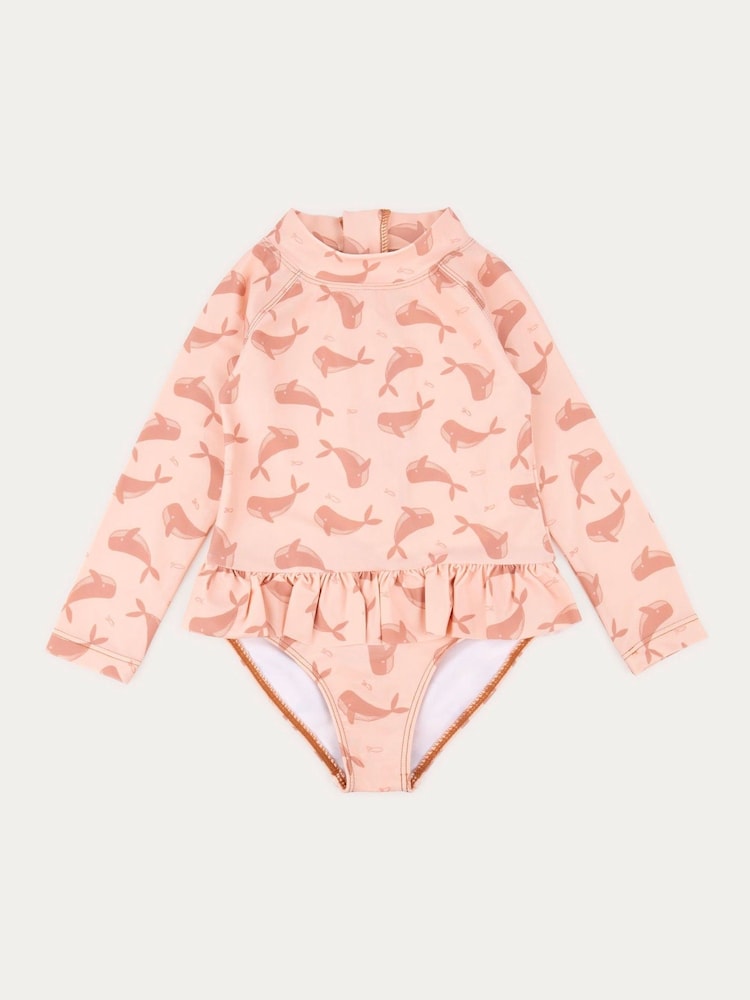 MORI Pink Recycled Long Sleeve Swimsuit - Bild 1 von 3