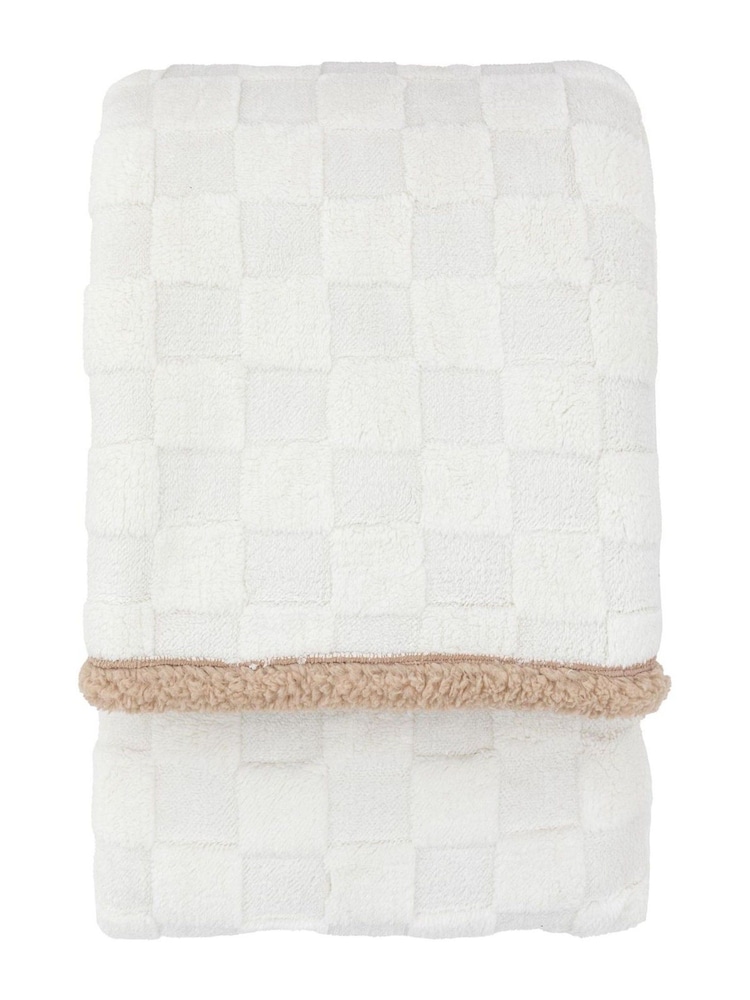 Gallery Home Cream Oakley Checked Sherpa Throw - Image 5 of 5 Gallery Home Cream Oakley Checked Sherpa Throw - Image 5 of 5