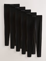 Black Full Length Leggings 5 Pack - Image 1 of 8