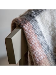 Gallery Home Brown Check Natural Faux Mohair Sherpa Throw - Image 2 of 9