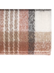 Gallery Home Brown Check Natural Faux Mohair Sherpa Throw - Image 5 of 9