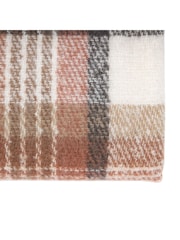 Gallery Home Brown Check Natural Faux Mohair Sherpa Throw - Image 7 of 9