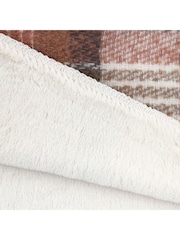 Gallery Home Brown Check Natural Faux Mohair Sherpa Throw - Image 8 of 9