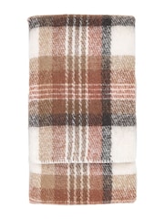 Gallery Home Brown Check Natural Faux Mohair Sherpa Throw - Image 9 of 9