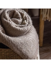 Gallery Home Neutral Wool Throw - Image 2 of 3