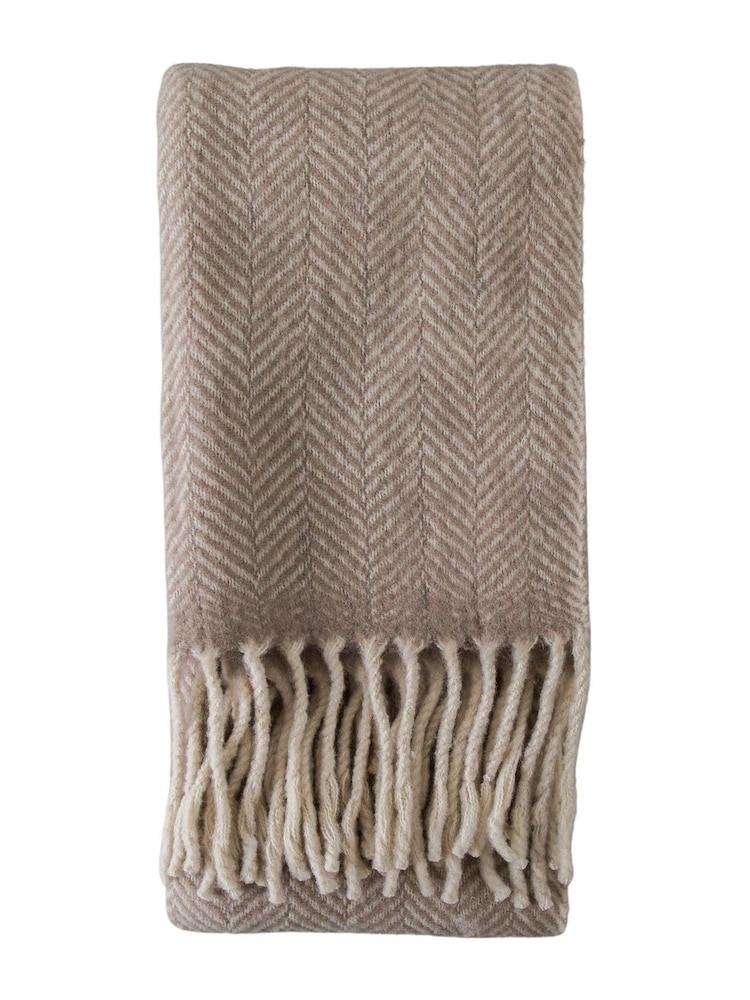 Gallery Home Neutral Wool Throw - Image 3 of 3