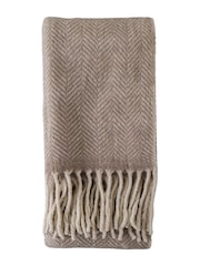 Gallery Home Neutral Wool Throw - Image 4 of 4