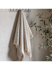 Gallery Home Cream Block Rabbit Fur Throw - Image 1 of 7
