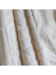 Gallery Home Cream Block Rabbit Fur Throw - Image 3 of 7