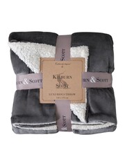Gallery Home Grey Sterling Sherpa Throw - Image 3 of 3
