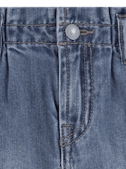 Levi's® Blue 100% Organic Cotton Pleat Paper Bag Shorts - Image 3 of 5