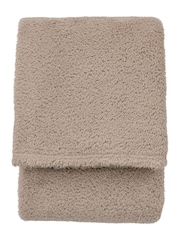 Gallery Home Neutral Teddy Fleece Throw - Image 7 of 7