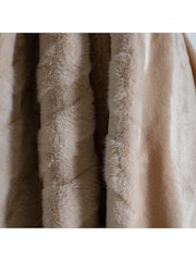 Gallery Home Brown Chevron Rabbit Fur Throw - Image 2 of 6
