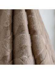 Gallery Home Brown Chevron Rabbit Fur Throw - Image 3 of 6