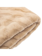 Gallery Home Brown Chevron Rabbit Fur Throw - Image 5 of 6