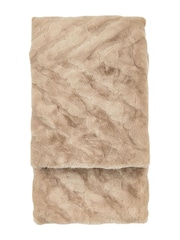 Gallery Home Brown Chevron Rabbit Fur Throw - Image 6 of 6