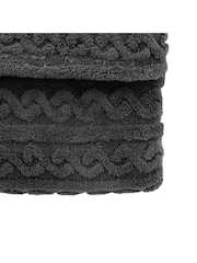 Gallery Home Grey Textures Twist Knit Throw - Image 5 of 7