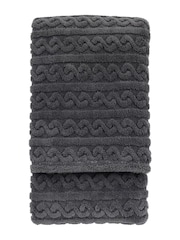 Gallery Home Grey Textures Twist Knit Throw - Image 6 of 7