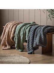 Gallery Home Grey Textures Twist Knit Throw - Image 7 of 7