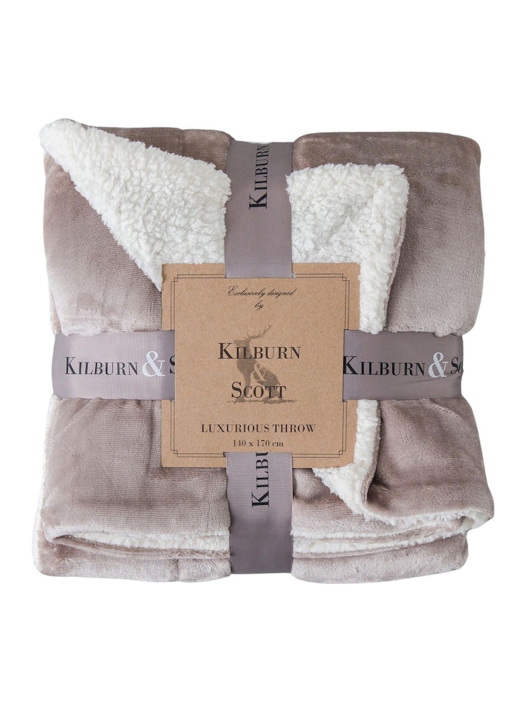 Gallery Home Neutral Sterling Sherpa Throw - Image 1 of 1