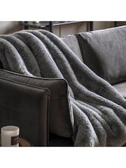 Gallery Home Grey Roscose Fur Throw - Image 1 of 5