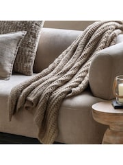 Gallery Home Brown Luxury Melange Knit Throw - Image 1 of 3