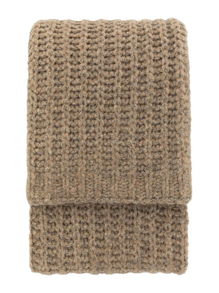 Gallery Home Brown Luxury Melange Knit Throw - Image 3 of 3 Gallery Home Brown Luxury Melange Knit Throw - Image 3 of 3