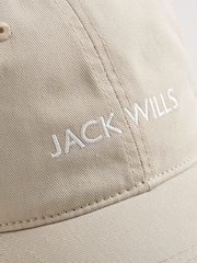 Jack Wills Cream Block Logo 100% Cotton Cap - Image 3 of 3