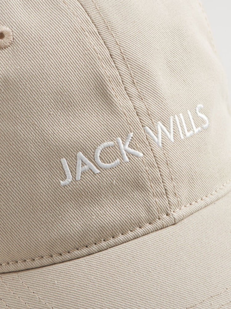 Jack Wills Cream Block Logo 100% Cotton Cap - Image 3 of 3