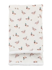 Gallery Home Multicoloured Watercolour Kilburn Duck Sherpa Fleece Throw - Image 1 of 1