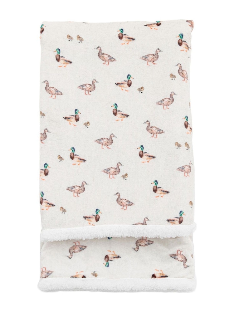 Gallery Home Multicoloured Watercolour Kilburn Duck Sherpa Fleece Throw - Image 1 of 1