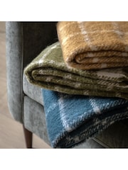 Gallery Home Blue Poly Mohair Check Throw - Image 3 of 6
