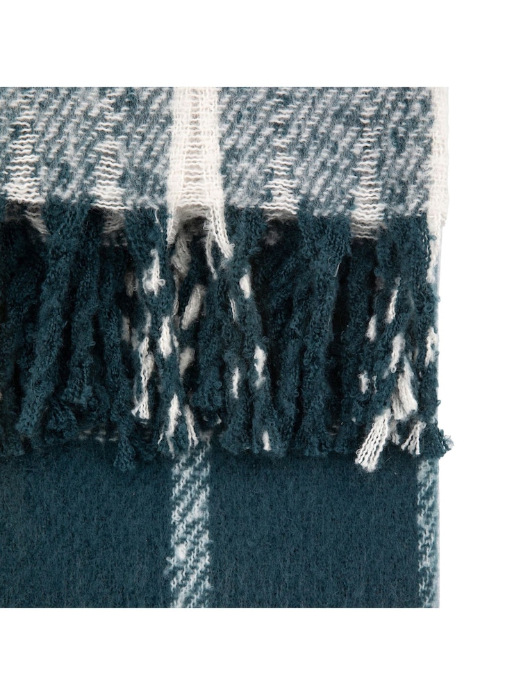 Gallery Home Blue Poly Check Throw - Image 3 of 3