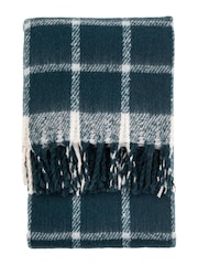 Gallery Home Blue Poly Mohair Check Throw - Image 4 of 6