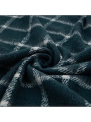 Gallery Home Blue Poly Mohair Check Throw - Image 5 of 6