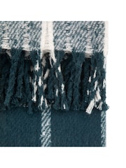 Gallery Home Blue Poly Mohair Check Throw - Image 6 of 6