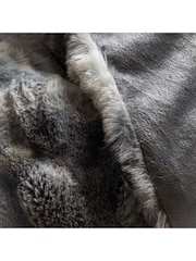 Gallery Home Grey Marshmallow Marble Rabbit Fur Throw - Image 2 of 6