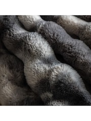 Gallery Home Grey Marshmallow Marble Rabbit Fur Throw - Image 3 of 6