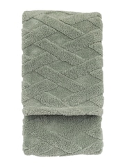 Gallery Home Green Textures Cross Knit Aspen Throw - Image 5 of 7