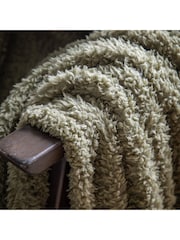 Gallery Home Green Teddy Fleece Throw - Image 3 of 6